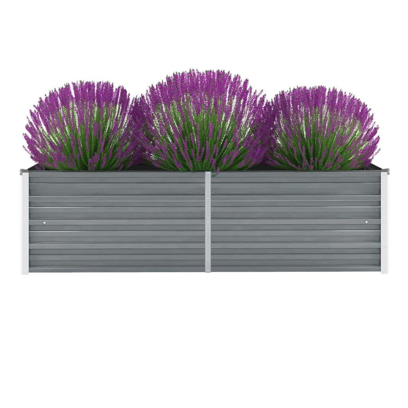 Afbeelding laden in galerijviewer, Vidaxl plantenbak verhoogd 160x40x45 cm gegalvaniseerd staal grijs