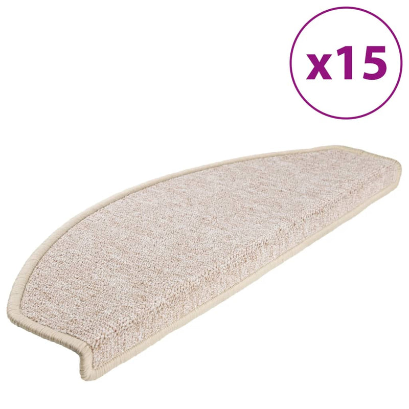 Afbeelding laden in galerijviewer, Vidaxl trapmatten 15 st 65x24x4 cm taupe halfrond groot