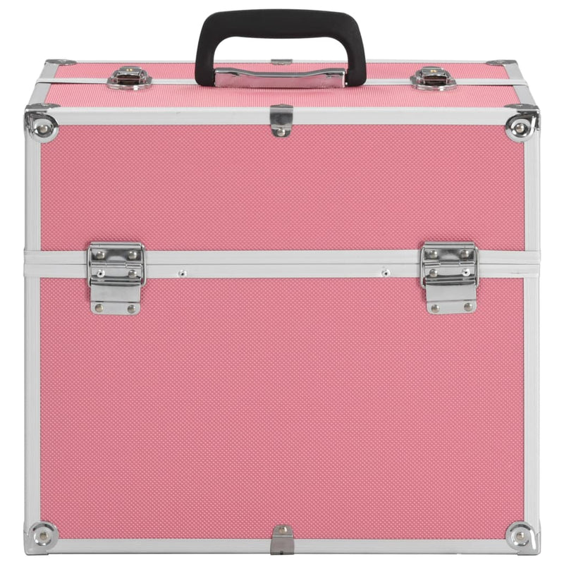 Afbeelding laden in galerijviewer, Vidaxl make-up koffer 38x23x34 cm aluminium roze
