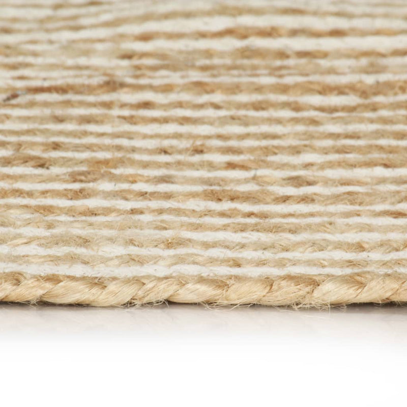 Afbeelding laden in galerijviewer, Vidaxl vloerkleed handgemaakt met spiraal ontwerp 120 cm jute wit