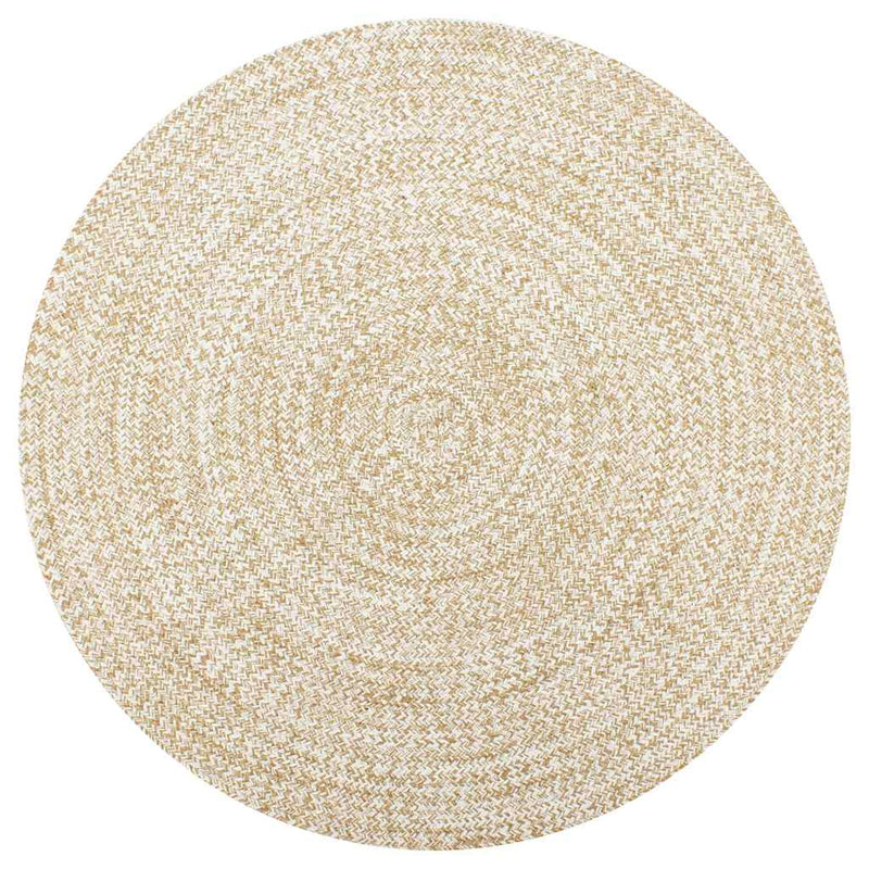 Afbeelding laden in galerijviewer, Vidaxl vloerkleed handgemaakt 150 cm jute wit en naturel