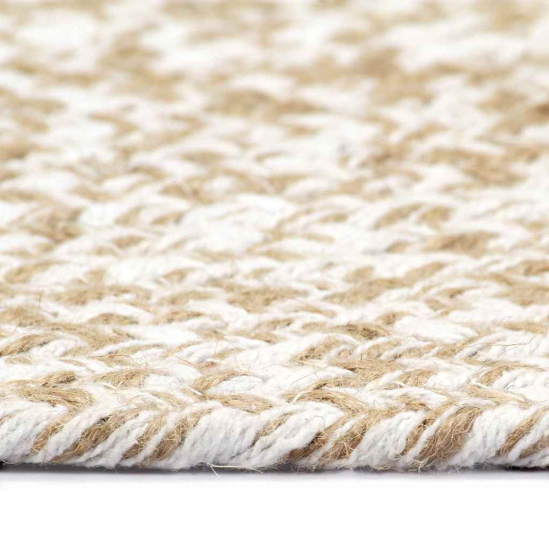 Afbeelding laden in galerijviewer, Vidaxl vloerkleed handgemaakt 150 cm jute wit en naturel