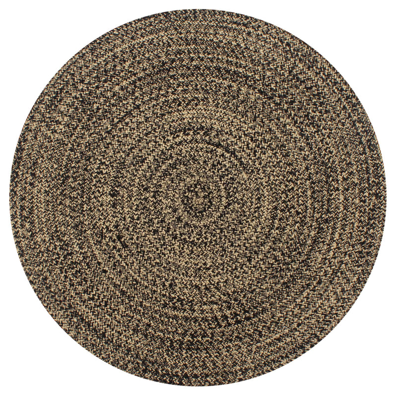 Afbeelding laden in galerijviewer, Vidaxl vloerkleed handgemaakt 120 cm jute zwart en naturel