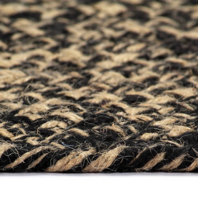 Afbeelding laden in galerijviewer, Vidaxl vloerkleed handgemaakt 120 cm jute zwart en naturel