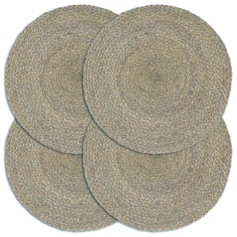 Afbeelding laden in galerijviewer, Vidaxl placemats 4 st rond 38 cm jute effen grijs