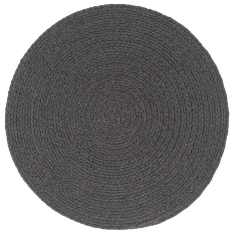 Afbeelding laden in galerijviewer, VidaXL Placemats 4 st rond 38 cm katoen effen donkergrijs
