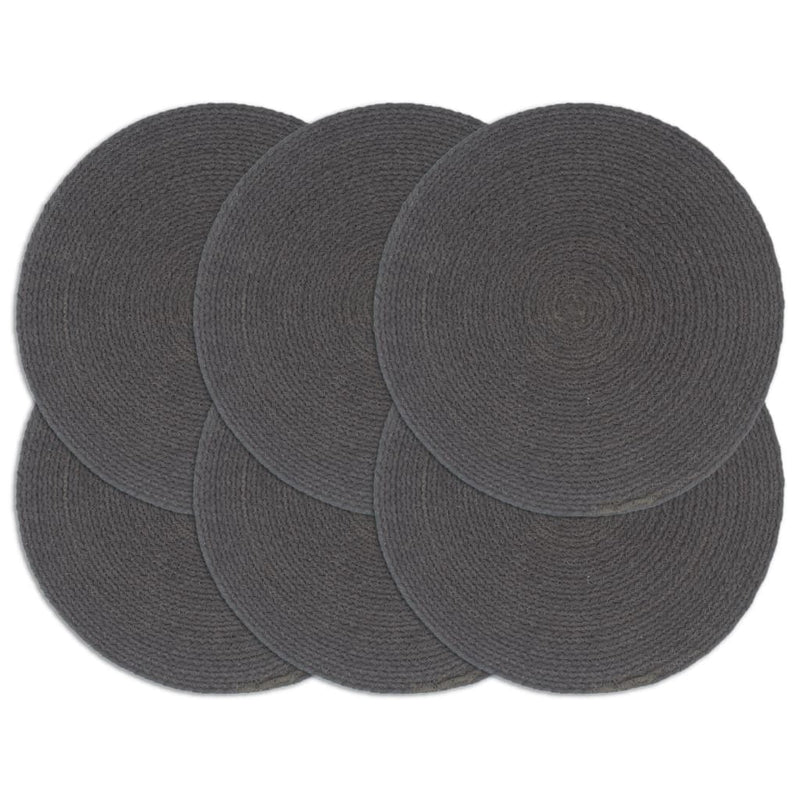 Afbeelding laden in galerijviewer, Vidaxl placemats 6 st rond 38 cm katoen effen donkergrijs