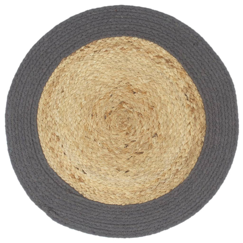 Afbeelding laden in galerijviewer, Vidaxl placemats 4 st 38 cm jute en katoen natuurlijk en antraciet
