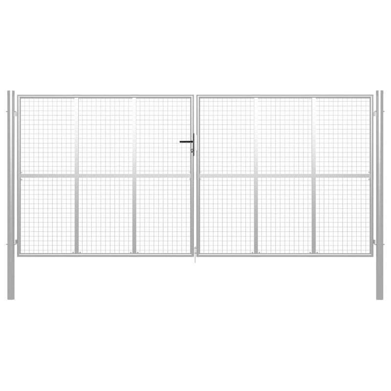 Afbeelding laden in galerijviewer, VidaXL Poort 415x250 cm gegalvaniseerd staal zilverkleurig