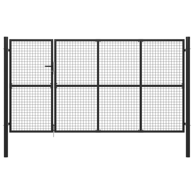 Afbeelding laden in galerijviewer, VidaXL Poort 350x150 cm staal antraciet