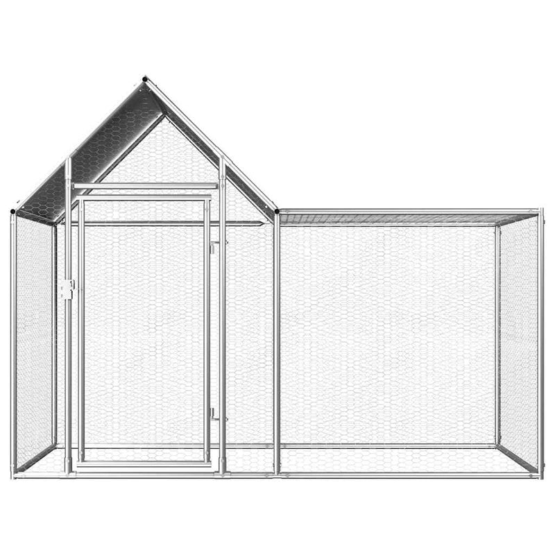 Afbeelding laden in galerijviewer, Vidaxl kippenren 2x1x1,5 m gegalvaniseerd staal