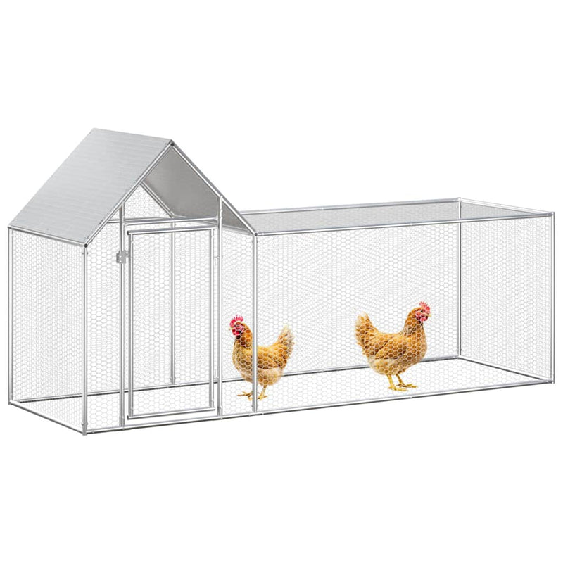 Afbeelding laden in galerijviewer, Vidaxl kippenren 3x1x1,5 m gegalvaniseerd staal