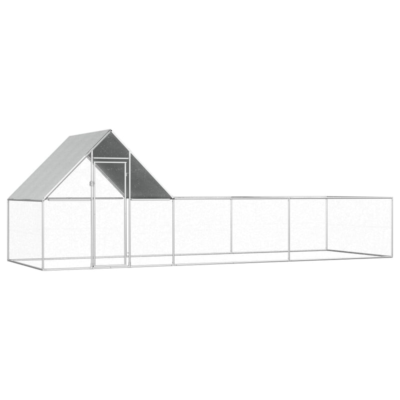 Afbeelding laden in galerijviewer, VidaXL Kippenren 6x2x2 m gegalvaniseerd staal