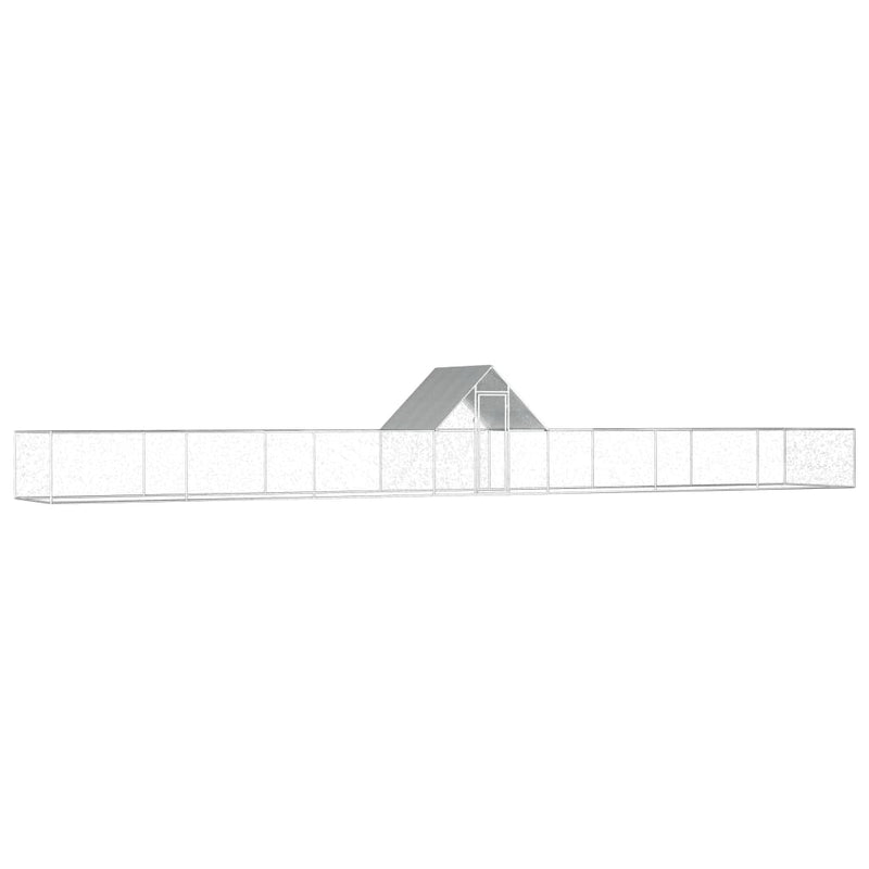 Afbeelding laden in galerijviewer, VidaXL Kippenren 14x2x2 m gegalvaniseerd staal