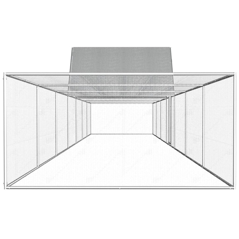 Afbeelding laden in galerijviewer, VidaXL Kippenren 14x2x2 m gegalvaniseerd staal