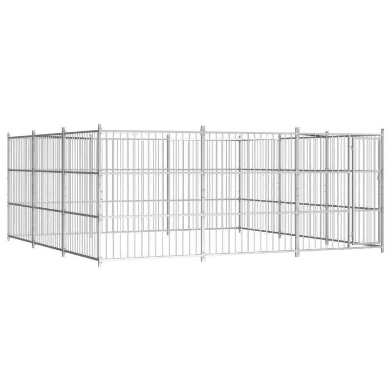 Afbeelding laden in galerijviewer, VidaXL Hondenkennel voor buiten 450x450x185 cm