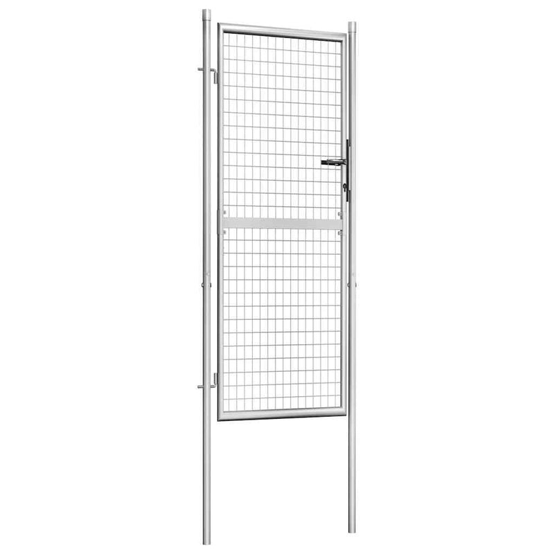 Afbeelding laden in galerijviewer, Vidaxl tuinpoort gegalvaniseerd staal 105x200 cm zilver