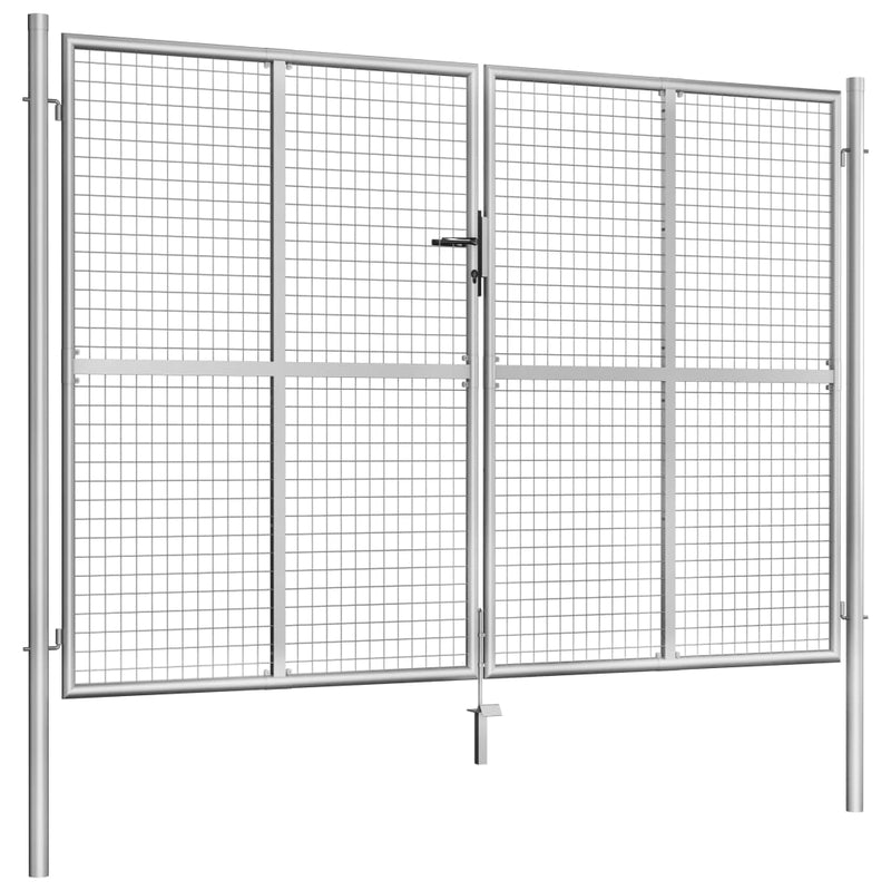 Afbeelding laden in galerijviewer, VidaXL Poort 306x225 cm gegalvaniseerd staal zilverkleurig
