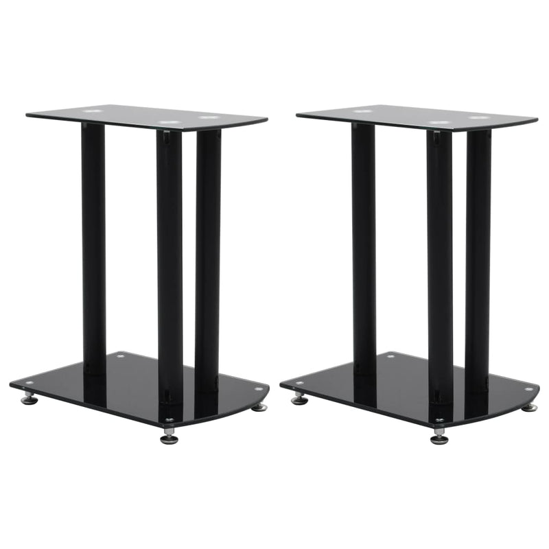 Afbeelding laden in galerijviewer, VidaXL Speaker standaard 2 st aluminium veiligheidsglas zwart