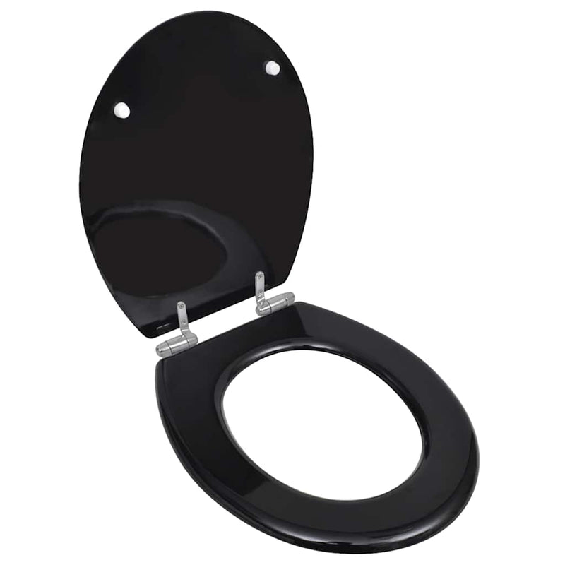 Afbeelding laden in galerijviewer, Vidaxl toiletbril met soft-closedeksel 2 st mdf zwart