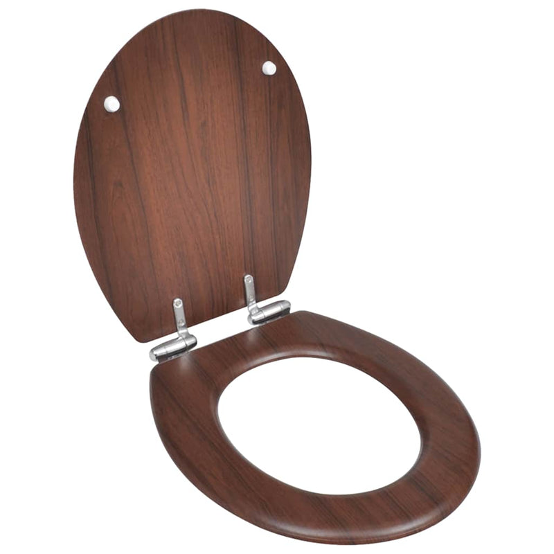 Afbeelding laden in galerijviewer, Vidaxl toiletbril met soft-closedeksel 2 st mdf bruin
