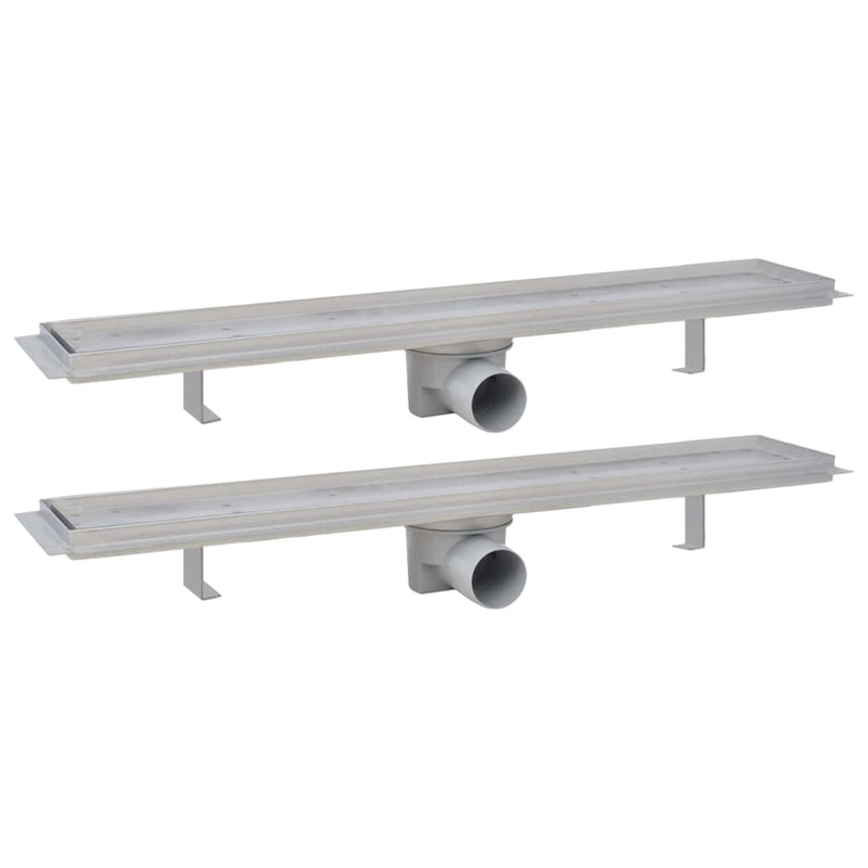Afbeelding laden in galerijviewer, VidaXL Doucheafvoer 2 st rechthoekig 730x140 mm roestvrij staal