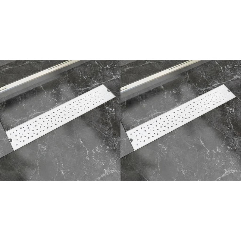 Afbeelding laden in galerijviewer, VidaXL Doucheafvoer 2 st rechthoekig bubbel 630x140 mm roestvrij staal