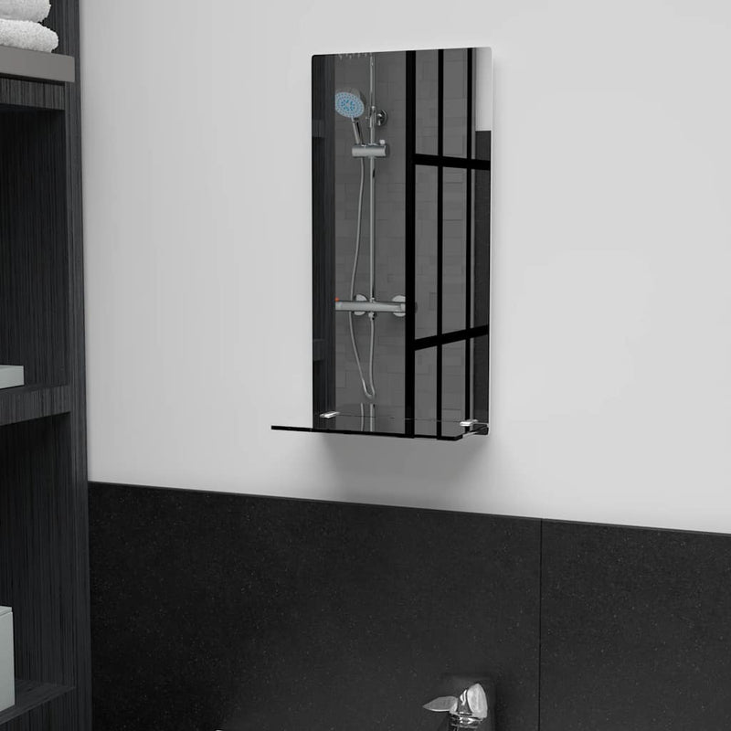 Afbeelding laden in galerijviewer, Vidaxl wandspiegel met schap 20x40 cm gehard glas