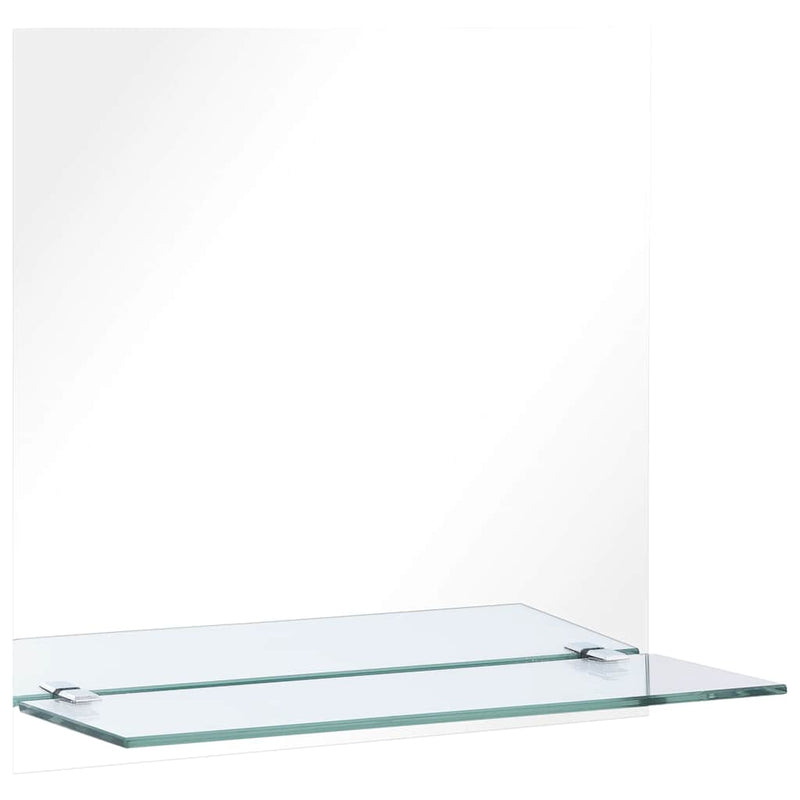 Afbeelding laden in galerijviewer, Vidaxl wandspiegel met schap 40x40 cm gehard glas