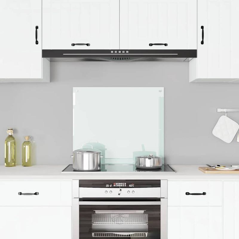 Afbeelding laden in galerijviewer, Vidaxl spatscherm keuken 70x60 cm gehard glas wit