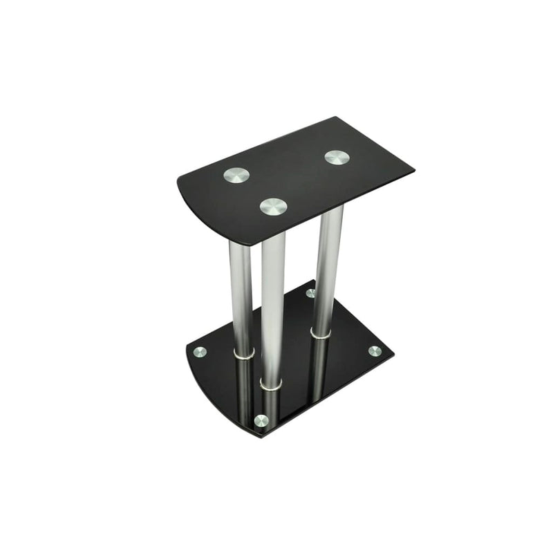 Afbeelding laden in galerijviewer, Vidaxl speaker standaard vocal set van 2 zwart glas