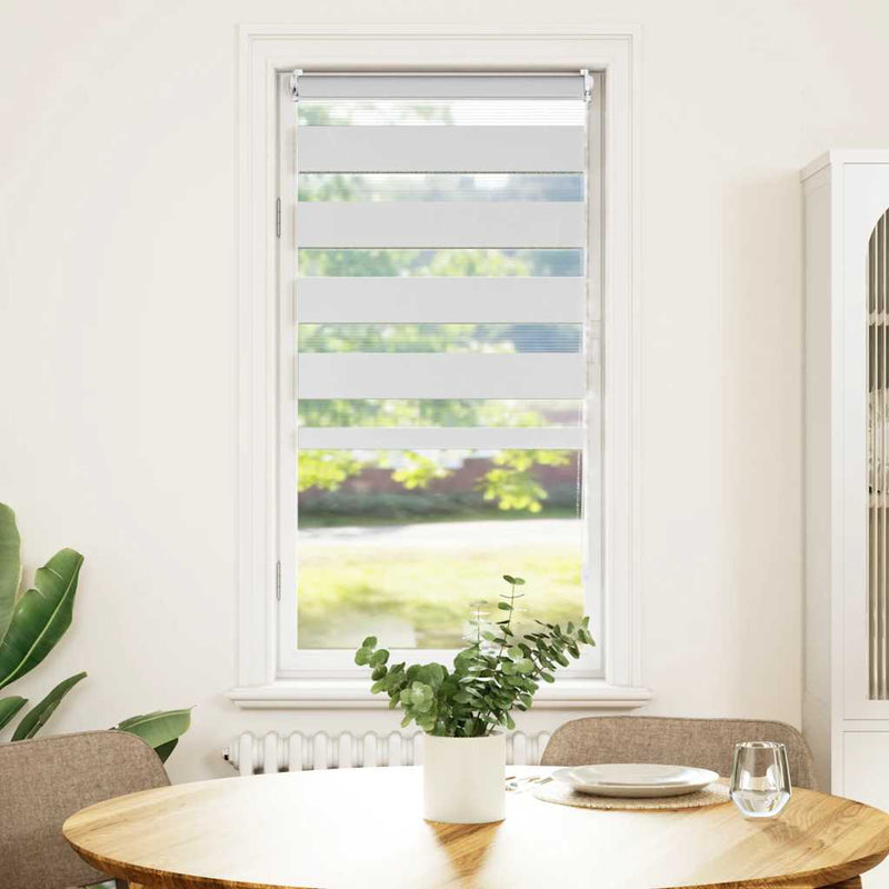Afbeelding laden in galerijviewer, Vidaxl zebra rolgordijn 80,9 x 150 cm stofbreedte 76,7 cm wit