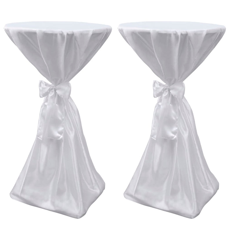 Afbeelding laden in galerijviewer, Vidaxl statafelhoes met strik 60cm wit (2 stuks)