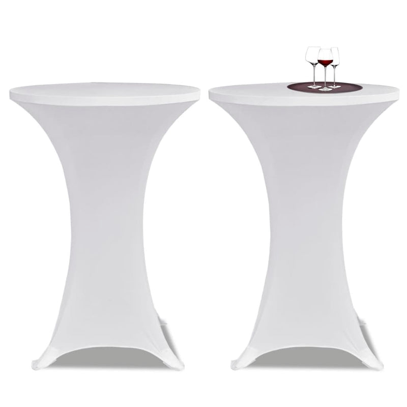 Afbeelding laden in galerijviewer, Vidaxl statafelhoes stretch ø60cm wit (2 stuks)