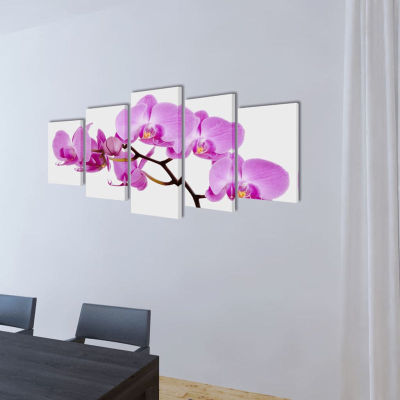 Afbeelding laden in galerijviewer, Vidaxl canvas muurdruk set orchidee 100 x 50 cm