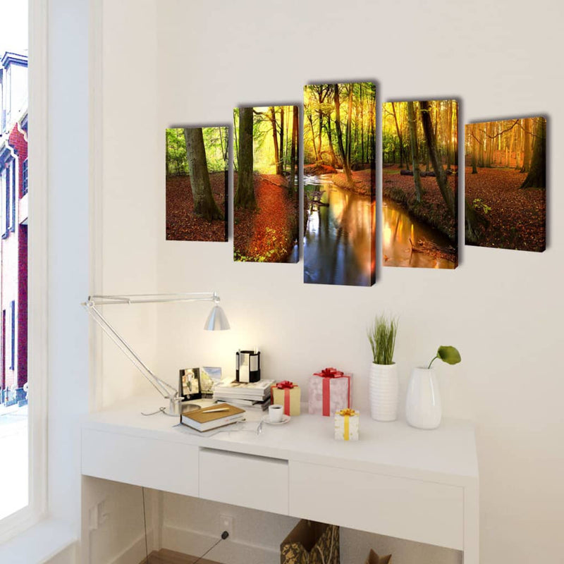 Afbeelding laden in galerijviewer, Vidaxl wandprintset bos 200 x 100 cm