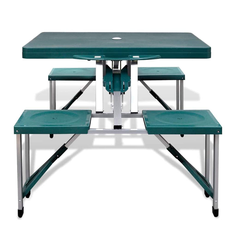Afbeelding laden in galerijviewer, Vidaxl campingset inklapbaar lichtgewicht 120x60 cm aluminium groen