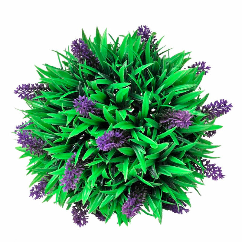 Afbeelding laden in galerijviewer, Vidaxl 2-delige kunstbuxussenset bolvormig met lavendel 28 cm