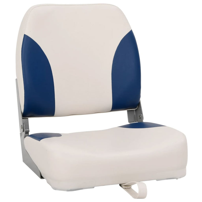 Afbeelding laden in galerijviewer, Vidaxl bootstoel 1 set met blauw-witte kussens inklapbaar