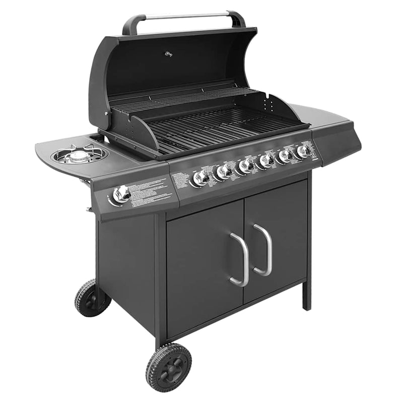 Afbeelding laden in galerijviewer, Vidaxl gasbarbecue 6+1 kookzone zwart