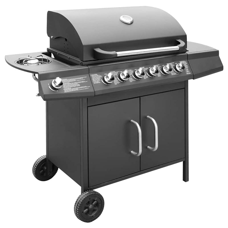 Afbeelding laden in galerijviewer, Vidaxl gasbarbecue 6+1 kookzone zwart