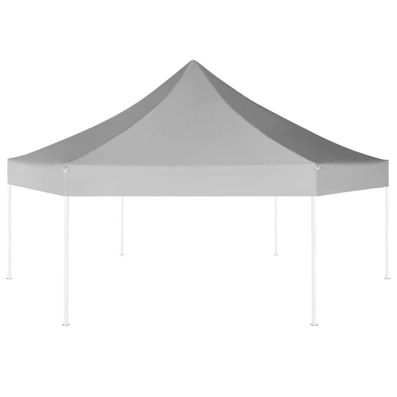 Afbeelding laden in galerijviewer, Vidaxl partytent pop-up zeshoekig inklapbaar 3,6x3,1 m grijs