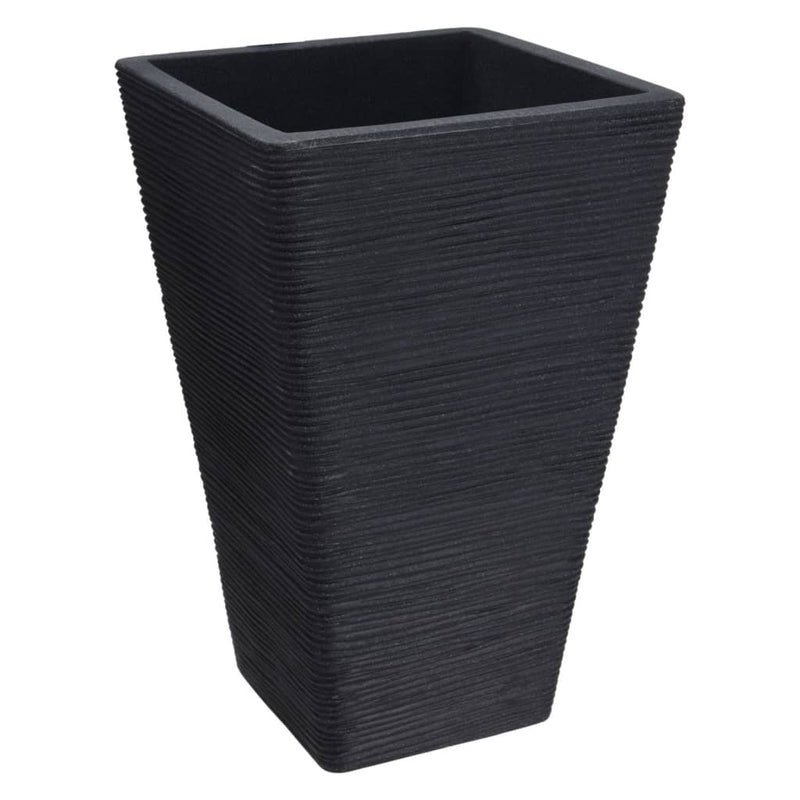 Afbeelding laden in galerijviewer, Progarden bloempot geribbeld 55 cm antracietkleurig