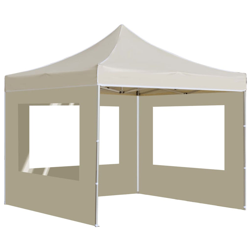 Afbeelding laden in galerijviewer, Vidaxl partytent inklapbaar met wanden 3x3 m aluminium crème