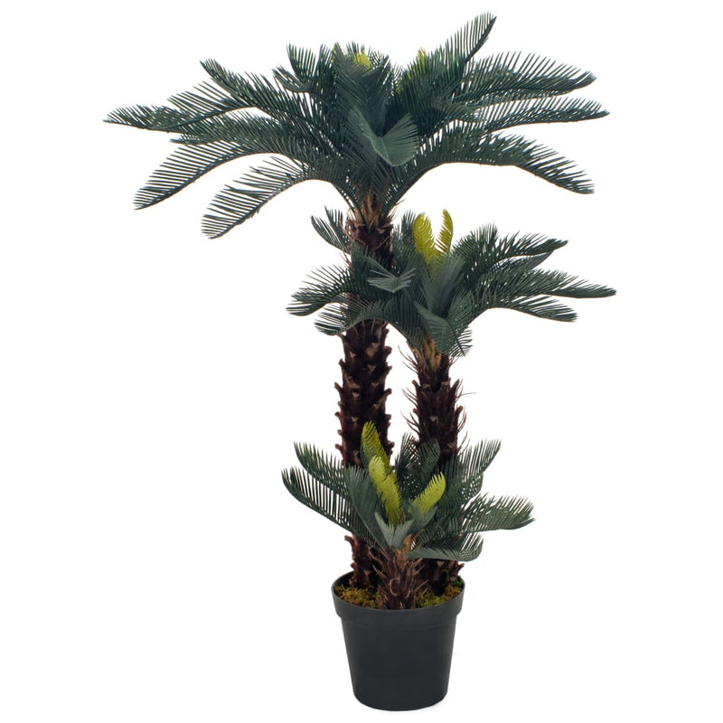 Afbeelding laden in galerijviewer, Vidaxl kunstplant met pot cycaspalm 125 cm groen