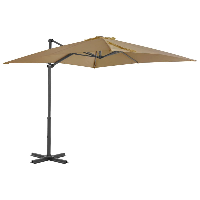 Afbeelding laden in galerijviewer, VidaXL Parasol met draagbare voet taupe