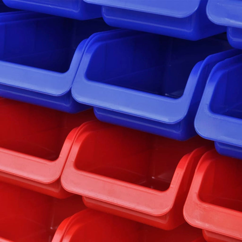 Afbeelding laden in galerijviewer, Vidaxl gereedschapsordeners wandgemonteerd blauw en rood 2 st