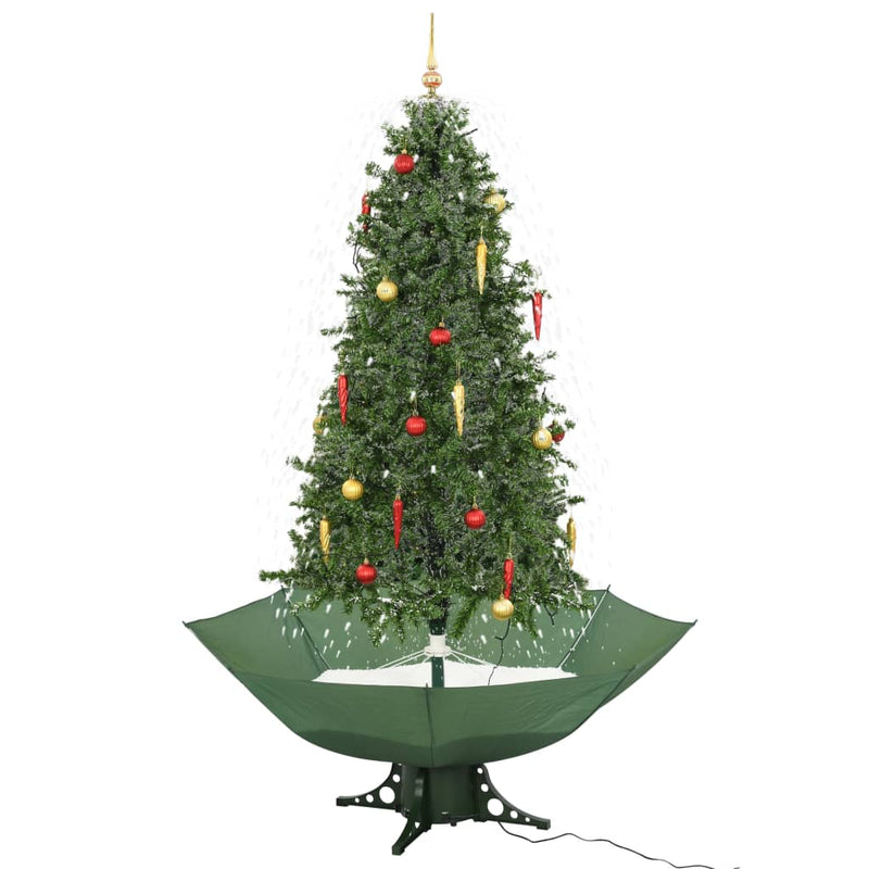 Afbeelding laden in galerijviewer, Vidaxl kerstboom sneeuwend met paraplubasis 190 cm groen