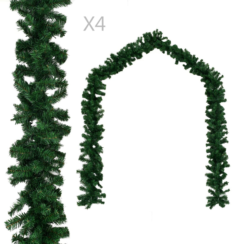 Afbeelding laden in galerijviewer, Vidaxl kerstslingers 4 st 270 cm pvc groen