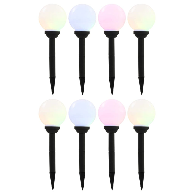 Afbeelding laden in galerijviewer, Vidaxl solarlampen 8 st led rond 15 cm rgb